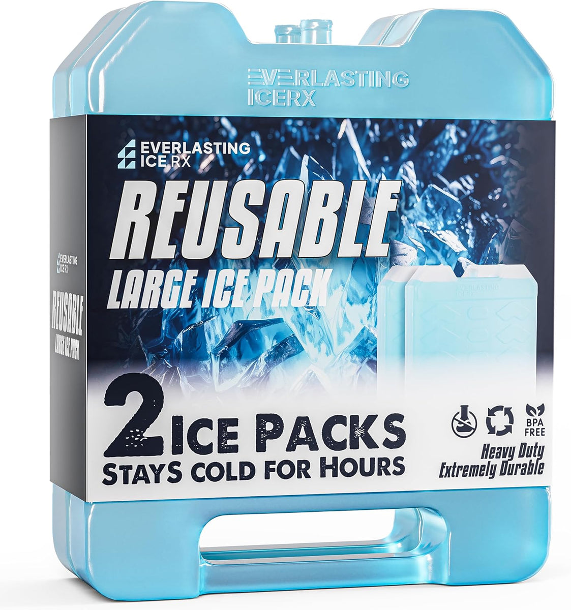 Everlasting Ice RX Large Reusable Ice Packs for Cooler with Handle (2 ...
