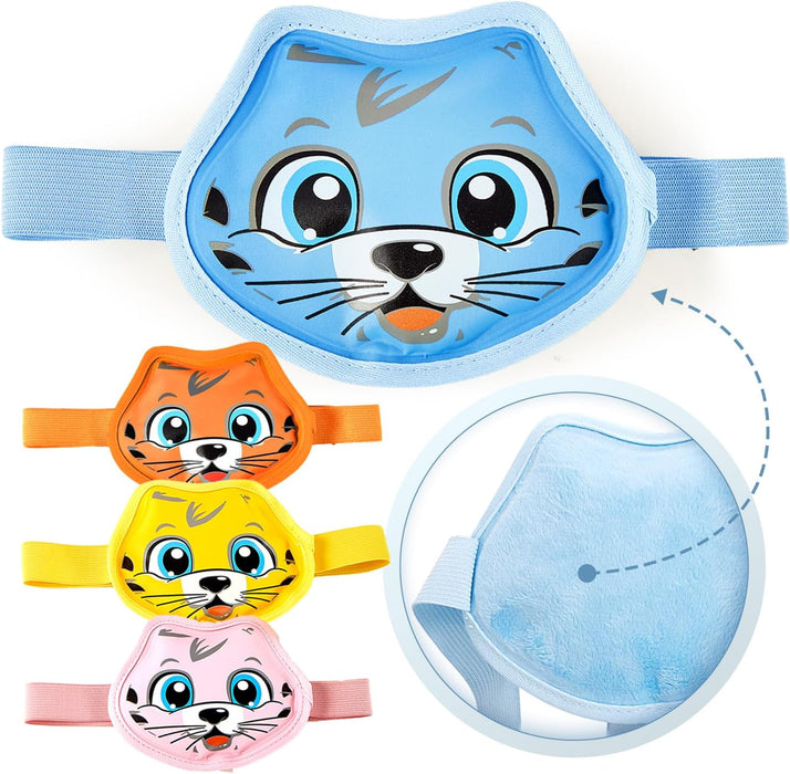 Everlasting Ice RX Kids Ice Packs for Boo Boos with Strap (4 Pack) Toddler Reusable Gel Ice Packs for Injuries | Soft Plush Backing| Kids Ice Pack for Pain Relief, Bumps & Bruises