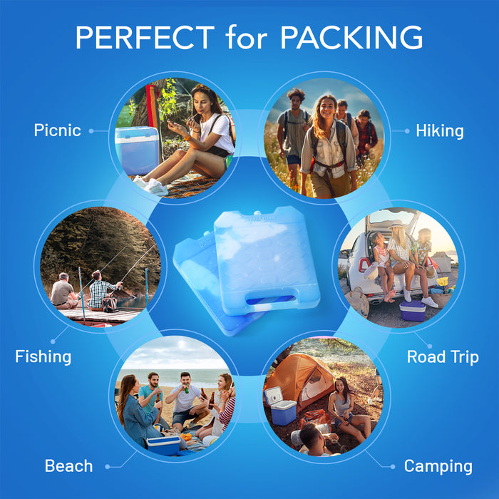 Everlasting Ice RX Large Reusable Ice Packs for Cooler with Handle (2 Pack) Long Lasting Coolness, BPA Free, Freezer Packs for Extended Cooling | Cooler Ice Packs for Camping, Fishing, Hiking, Beach