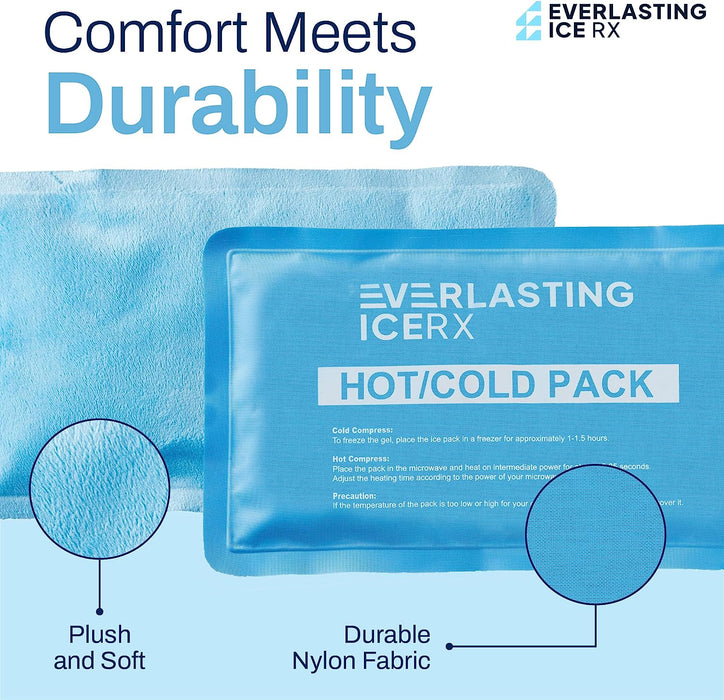 Reusable Hot and Cold Gel Soft Ice Packs - 4 Pack Large Gel Ice Pack - Hot and Cold Therapy Solution for Injuries, Cold Packs for Pain Relief - Ice Packs for Injuries Reusable - 10 x 5