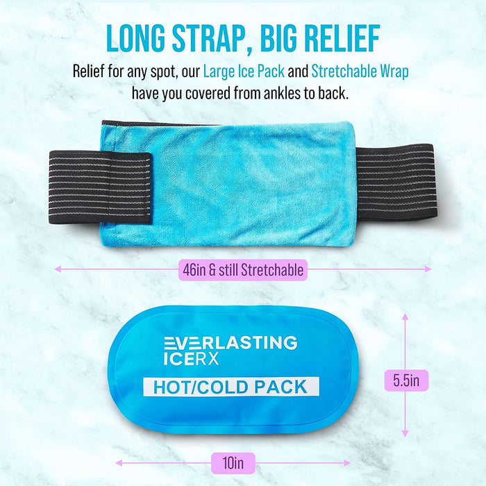 Reusable Hot and Cold Gel Ice Pack Wrap (4 Pack) - Hot and Cold Therapy Solution for Injuries - Adjustable & Flexible for Knees, Back, Shoulders, Arms, and Legs