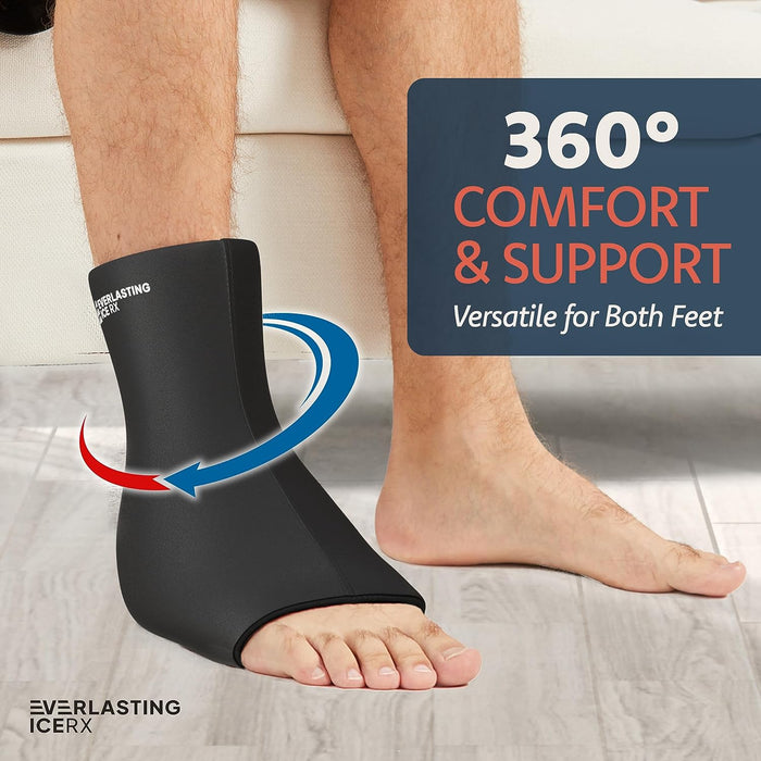 Ankle Ice Pack Wrap, Reusable Gel Cold Compression for Plantar Fasciitis (L-XL)