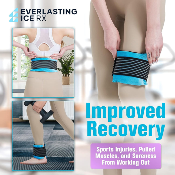 Reusable Hot and Cold Gel Ice Pack Wrap (4 Pack) - Hot and Cold Therapy Solution for Injuries - Adjustable & Flexible for Knees, Back, Shoulders, Arms, and Legs