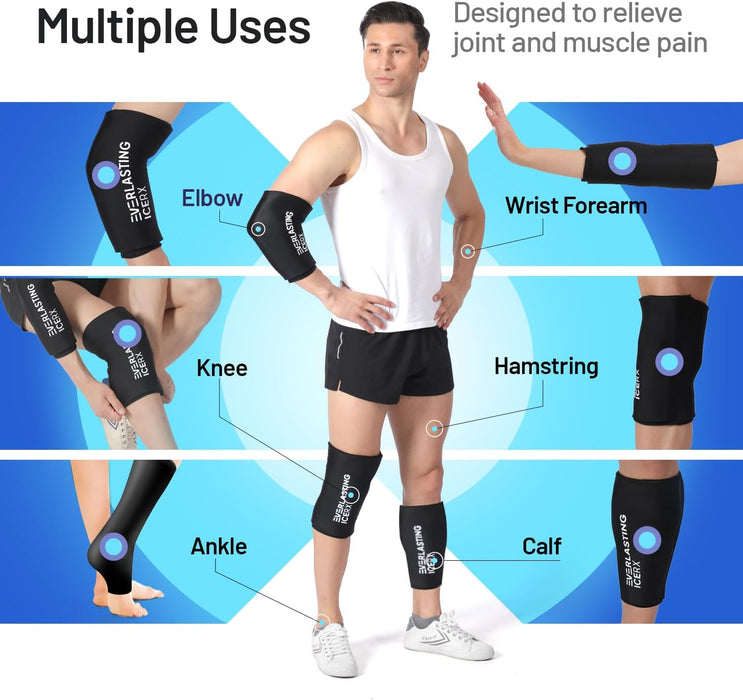 EverlastingIce Knee Ice Pack Wrap Compression Sleeve for Injuries | Hot & Cold Therapy Ice Pack for Knee, 360° Coverage | Reusable for Knee, Elbow, Ankle, Wrist - XL
