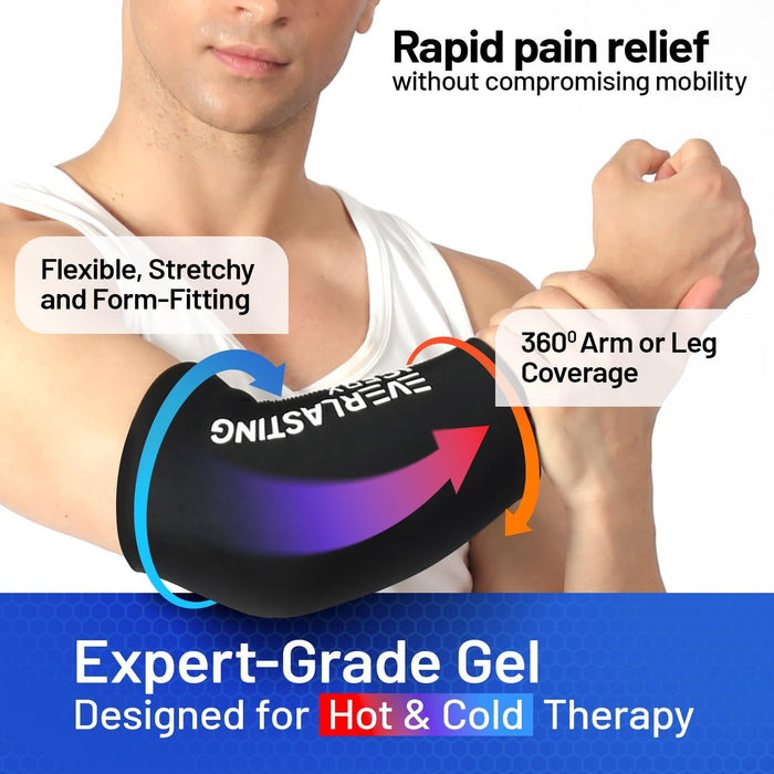 EverlastingIce Knee Ice Pack Wrap Compression Sleeve for Injuries | Hot & Cold Therapy Ice Pack for Knee, 360° Coverage | Reusable for Knee, Elbow, Ankle, Wrist - XL