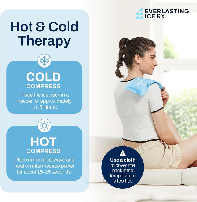 Reusable Hot and Cold Gel Soft Ice Packs - 2 Pack Large Gel Ice Pack - Hot and Cold Therapy Solution for Injuries, Cold Packs for Pain Relief - Ice Packs for Injuries Reusable - 10 x 5