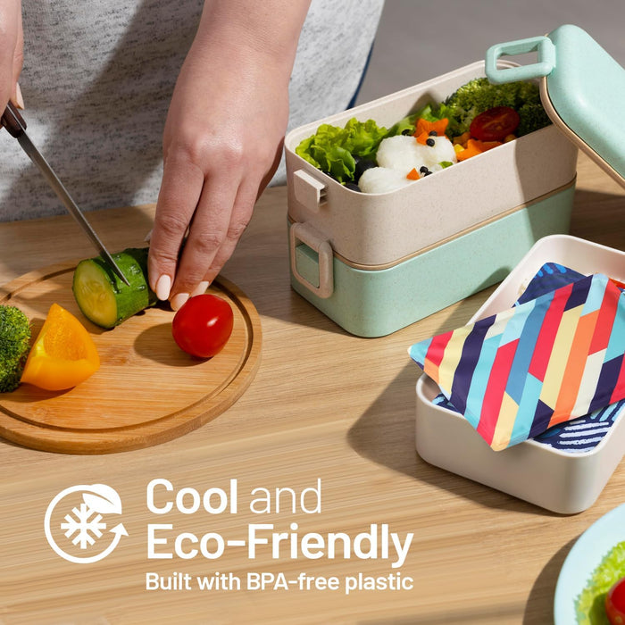 Everlasting Ice Reusable Ice Packs for Lunch Boxes & Coolers (4 Pack) Flexible, Long-Lasting, BPA Free, Versatile Lunch Box Ice Packs for Insulated Bags, Picnic, Travel, and More
