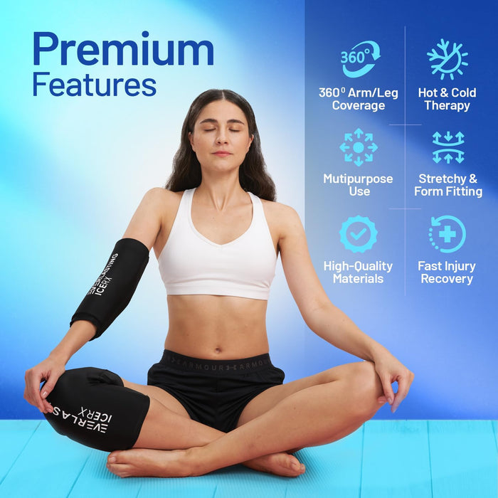 EverlastingIce Knee Ice Pack Wrap Compression Sleeve for Injuries | Hot & Cold Therapy Ice Pack for Knee, 360° Coverage | Reusable for Knee, Elbow, Ankle, Wrist - XL