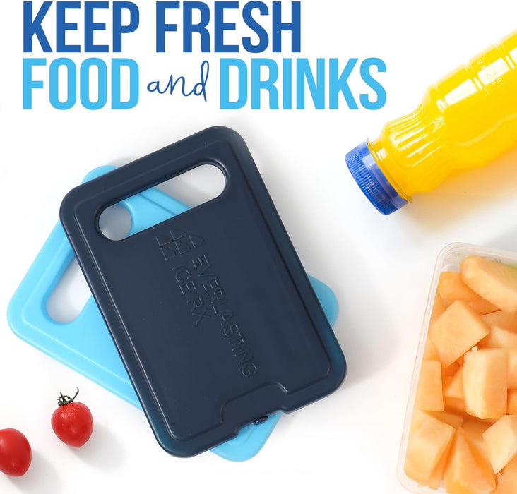 Slim Ice Packs for Lunch Box with Handle, BPA Free Freezer Packs, 4 Pack