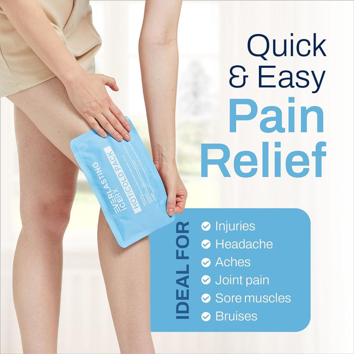 Reusable Hot and Cold Gel Soft Ice Packs - 2 Pack Large Gel Ice Pack - Hot and Cold Therapy Solution for Injuries, Cold Packs for Pain Relief - Ice Packs for Injuries Reusable - 10 x 5