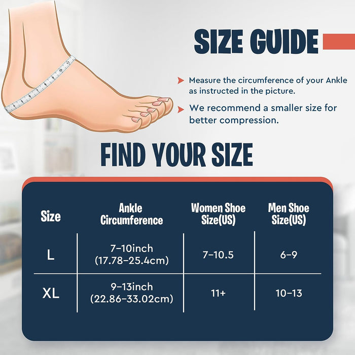 Ankle Ice Pack Wrap, Reusable Gel Cold Compression for Plantar Fasciitis (L-XL)