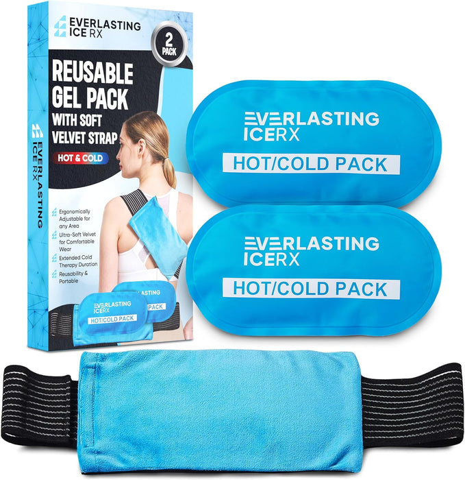 Reusable Hot and Cold Gel Ice Pack Wrap (2 Pack) - Hot and Cold Therapy Solution for Injuries - Adjustable & Flexible for Knees, Back, Shoulders, Arms, and Legs - Ice Packs for Injuries Reusable