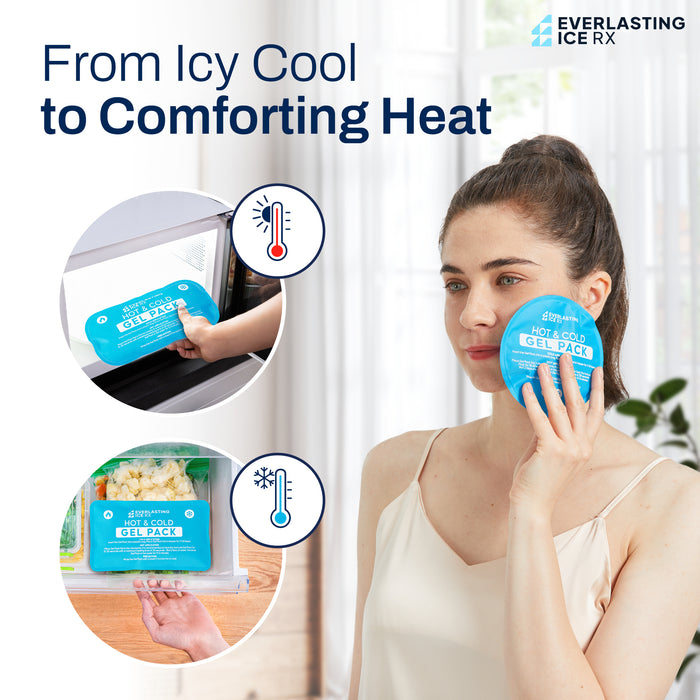 Reusable Hot and Cold Gel Ice Packs for Injuries - 7 Pack Variety Gel Ice Pack Set