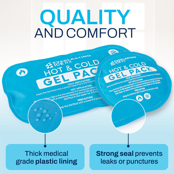 Reusable Hot and Cold Gel Ice Packs for Injuries - 7 Pack Variety Gel Ice Pack Set