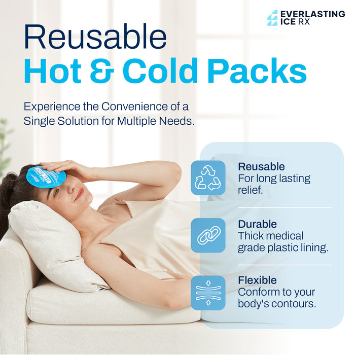 Reusable Hot and Cold Gel Ice Packs for Injuries - 7 Pack Variety Gel Ice Pack Set