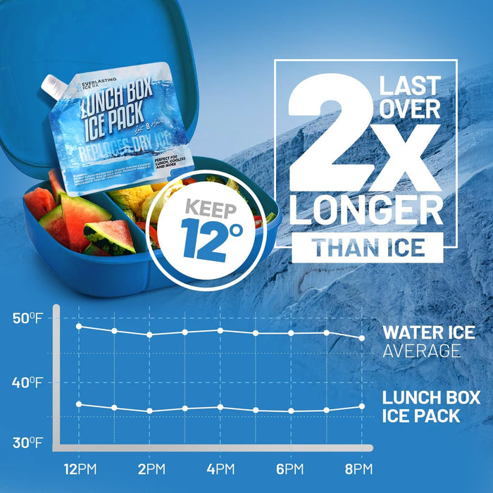 Everlasting Ice RX Reusable Ice Packs for Cooler (4 Pack) Up to 48 Hours Freezer Packs for Coolers and Lunch Boxes | 10 x 10 in | Cooler Ice Packs for Camping, Fishing, Beach, Road Trips