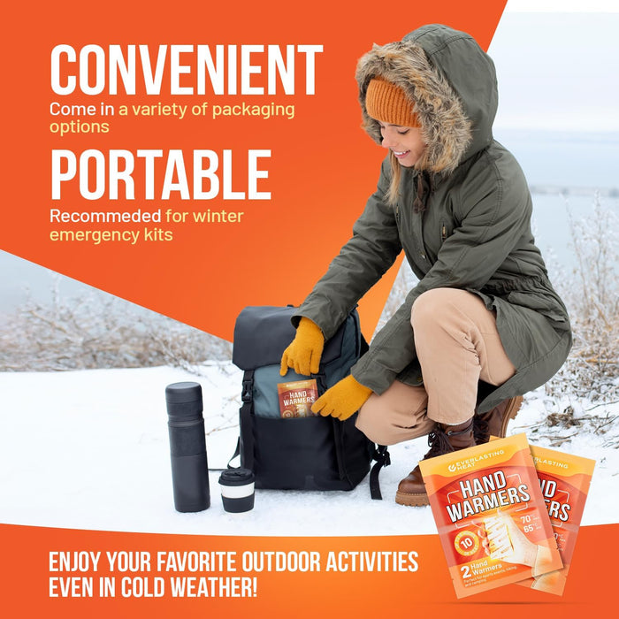 Hand Warmers - Up to 10 Hours of Long Lasting Warmth and Hot Hands - Easy Air Activation for Hands, Body and Feet - TSA Approved (40 Pack)