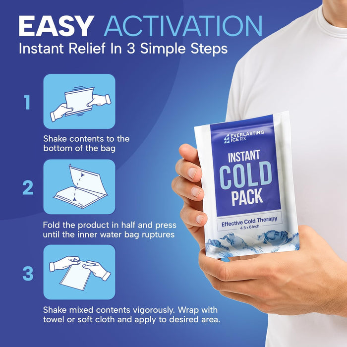 25 Pack Instant Ice Packs for Injuries, Disposable Instant Cold Pack