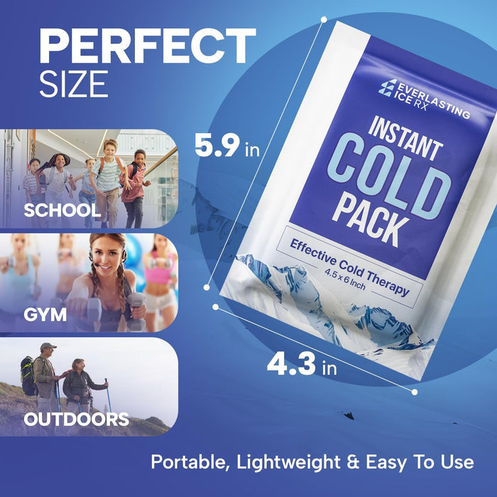 50 Pack Instant Ice Packs for Injuries, Disposable Instant Cold Pack