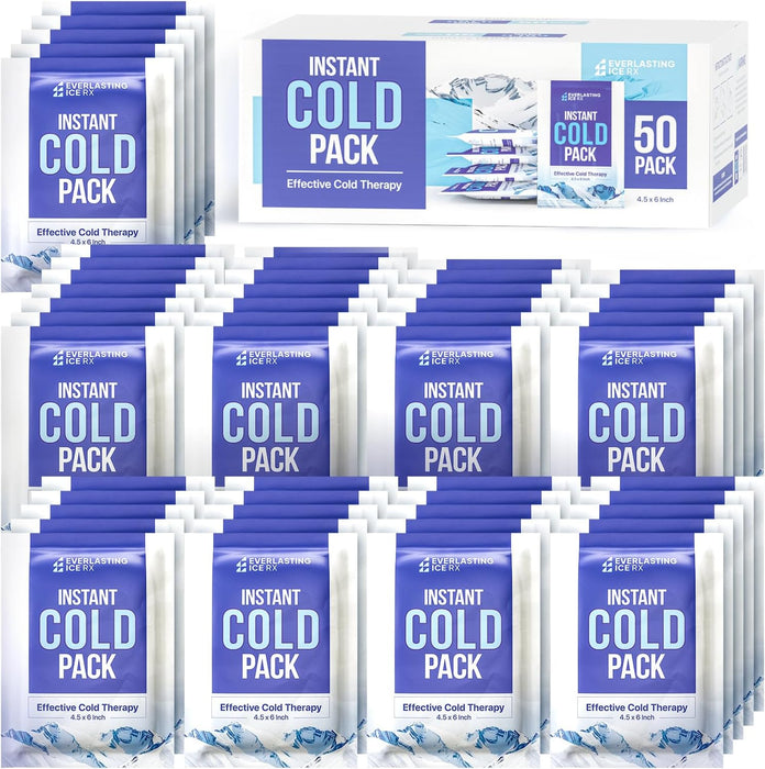 50 Pack Instant Ice Packs for Injuries, Disposable Instant Cold Pack