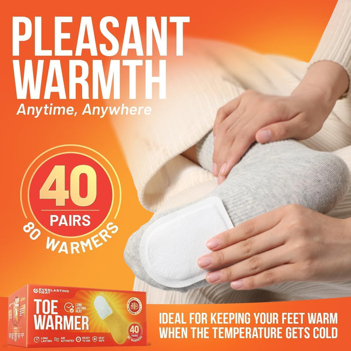 Toe Warmers, Disposable Air Activated 10 Hour Heat, TSA Approved (100 Pairs)