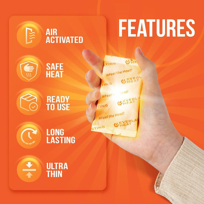 Hand Warmers 50 Pairs (100 Warmers) - Up to 10 Hours of Long Lasting Warmth and Hot Hands - Easy Air Activation for Hands, Body and Feet - TSA Approved