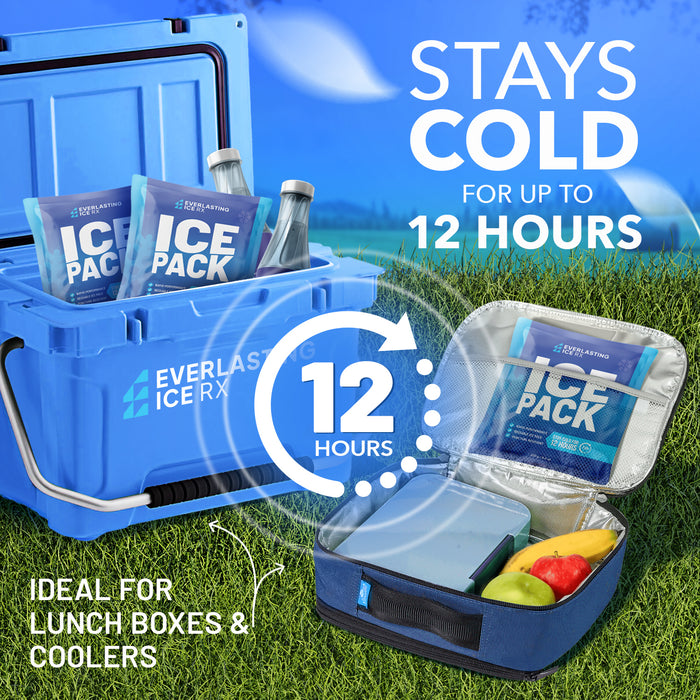 Reusable Ice Packs for Coolers and Lunch Box, Long Lasting 12 Hours, 4 Pack